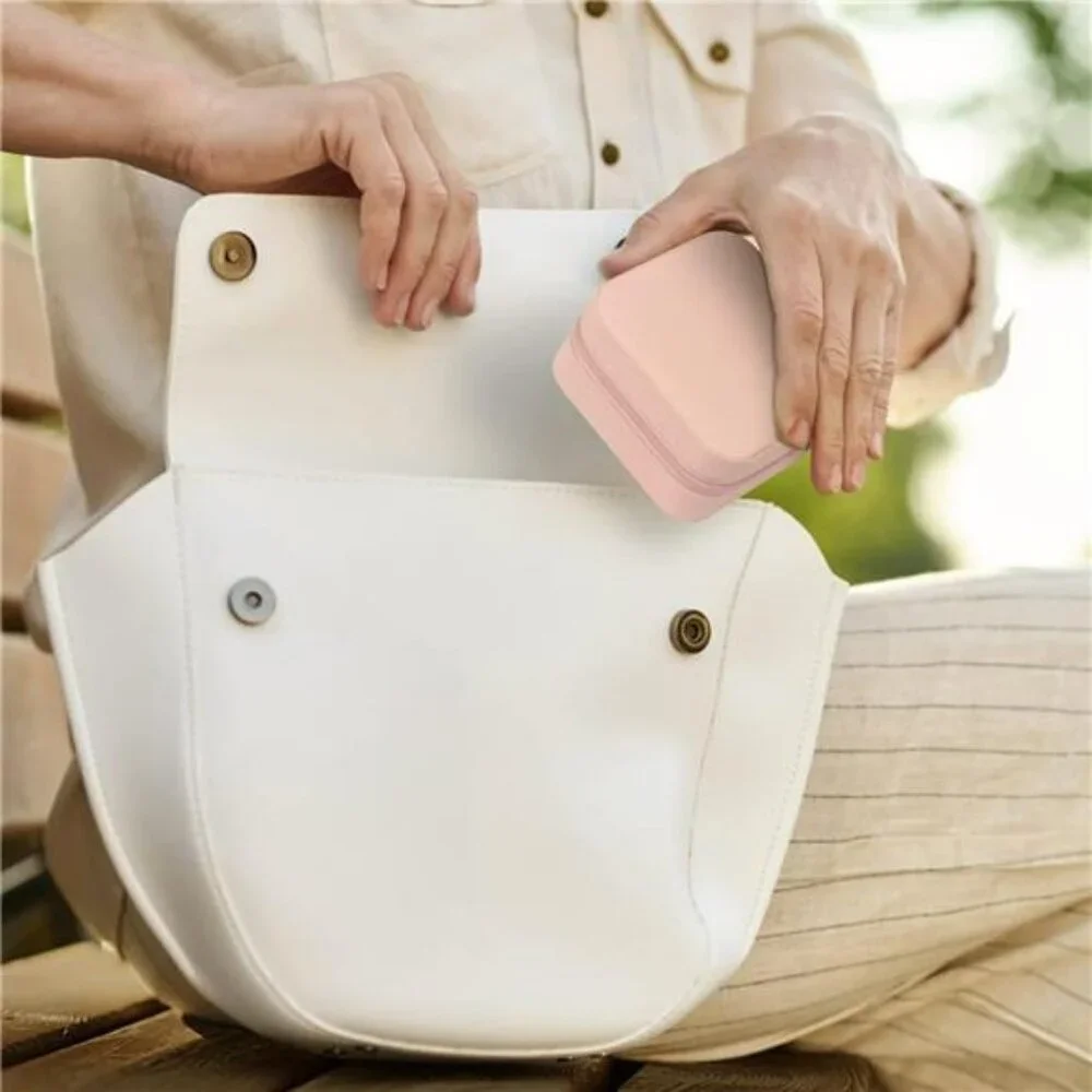 Small Travel Jewelry Box Portable PU Leather Organizer for Rings Earrings Neckla